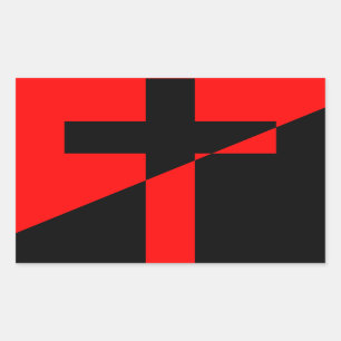 キリスト教の無政府主義者の無秩序のキリスト教の旗 長方形シール