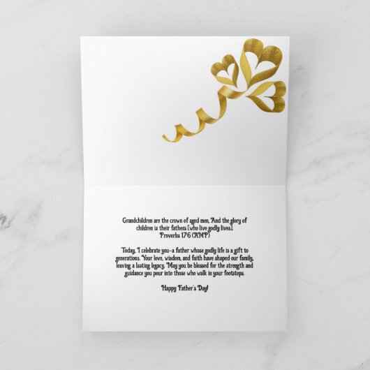 キリスト教の父の日のカード – 信仰の遺産 カード (内部)