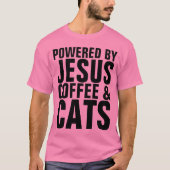 キリスト教の猫好きTシャツ、イエズスのコーヒー猫 Tシャツ (正面)