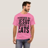 キリスト教の猫好きTシャツ、イエズスのコーヒー猫 Tシャツ (正面フル)