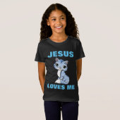 キリスト教の猫Tシャツ、子猫が大好き Tシャツ (正面フル)