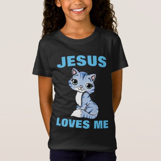 キリスト教の猫Tシャツ、子猫が大好き Tシャツ (正面)