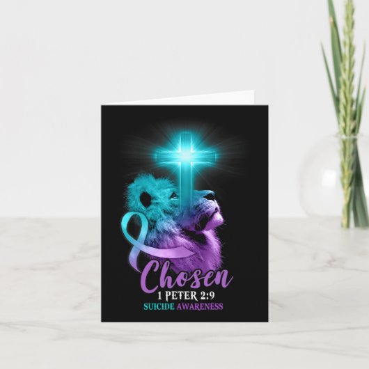 キリスト教の獅子宗教聖書聖句の自殺 カード (正面)