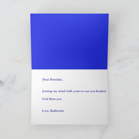 キリスト教の癒しの挨拶カードがよくなる カード (内部)