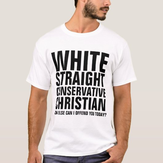 キリスト教の白いストレートのTシャツ Tシャツ (正面)
