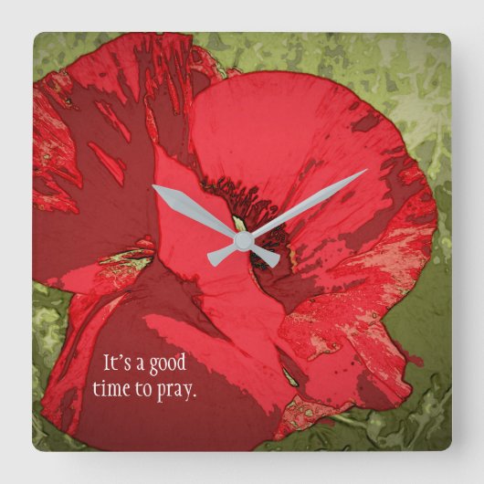 キリスト教の礼儀作法を教え祈るいい時期だ スクエア壁時計 (正面)