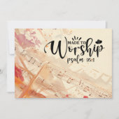 キリスト教の礼拝に作られた引用文詩篇95:1聖書 カード (正面)