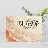 キリスト教の礼拝に作られた引用文詩篇95:1聖書 カード (スタンド正面)