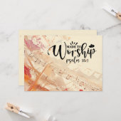 キリスト教の礼拝に作られた引用文詩篇95:1聖書 カード (正面/裏面インサイチュ)