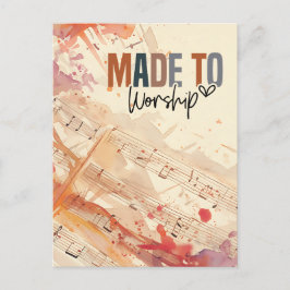 キリスト教の礼拝に作られた引用文詩篇95:1聖書 ポストカード