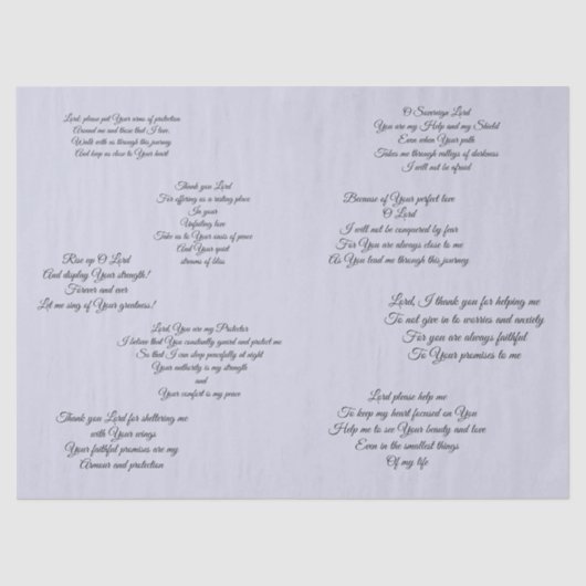 キリスト教の祈りの言葉が付いているDecoupageのティッシュ 薄葉紙 (正面)