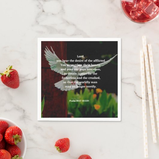 キリスト教の祈りの言葉心地よい詩篇10:17-18聖書 スタンダードカクテルナプキン (インサイチュ)
