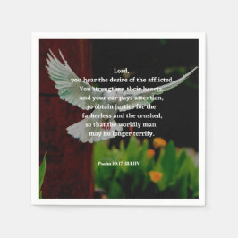 キリスト教の祈りの言葉心地よい詩篇10:17-18聖書 スタンダードカクテルナプキン