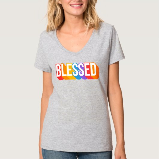 キリスト教の祝福された美意識のグラフィック Tシャツ (正面)