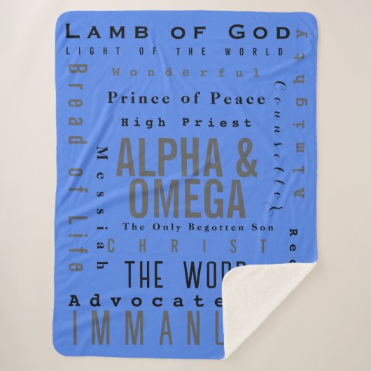 キリスト教の神の名モダン前シンプル シェルパブランケット (正面)