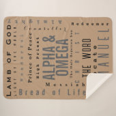 キリスト教の神の名モダン前シンプル シェルパブランケット (正面(横))