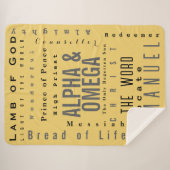 キリスト教の神の名モダン前シンプル シェルパブランケット (正面(横))