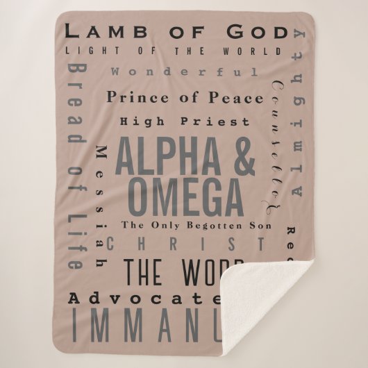 キリスト教の神の名モダン前シンプル シェルパブランケット (正面)