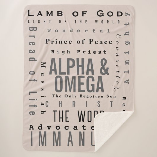 キリスト教の神の名モダン前シンプル シェルパブランケット (正面)