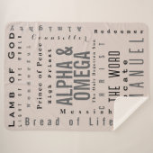 キリスト教の神の名モダン前シンプル シェルパブランケット (正面(横))