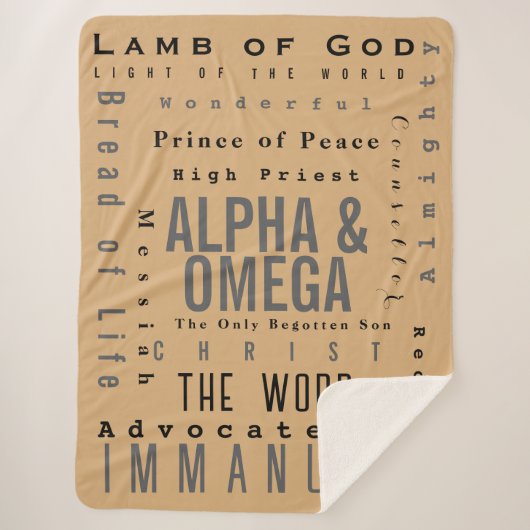 キリスト教の神の名モダン前シンプル シェルパブランケット (正面)