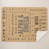 キリスト教の神の名モダン前シンプル シェルパブランケット (正面(横))