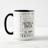 キリスト教の神の名モダン前シンプル マグカップ (左)