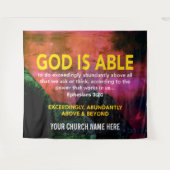 キリスト教の神はエペソ3:20教会である タペストリー (正面(横))