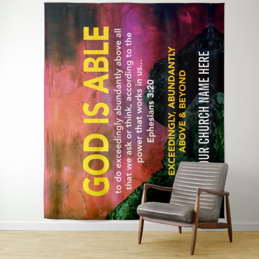 キリスト教の神はエペソ3:20教会である タペストリー (インサイチュ)