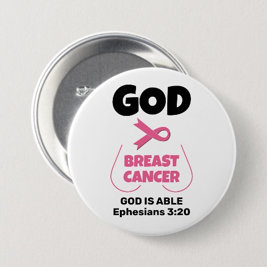 キリスト教の神は乳がんよりも大きい 缶バッジ (正面&裏面)
