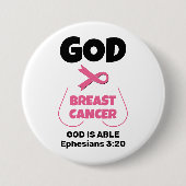 キリスト教の神は乳がんよりも大きい 缶バッジ (正面)