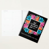 キリスト教の神は彼女のフローラの中カラフルに黒い プランナー手帳 (ディスプレー)