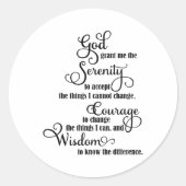 キリスト教の神は私に受け入れる静けさを与え祈る ラウンドシール (正面)