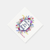 キリスト教の箴言31:28 |バイブル詩フローラピンク スタンダードカクテルナプキン (角)