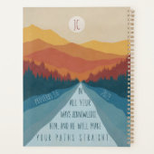 キリスト教の箴言3:6ボホ山の夕日 プランナー手帳 (裏面)