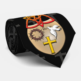 キリスト教の紋章とミュートされたクロス背景 ネクタイ