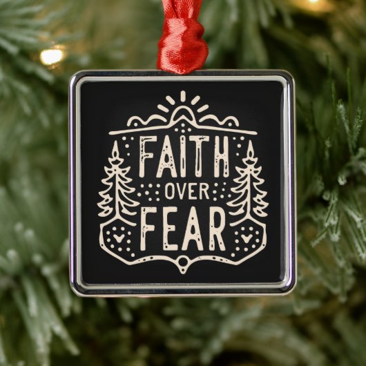 キリスト教の素朴なレトロな美学への恐怖に対する信仰 メタルオーナメント (ツリー)