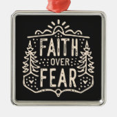 キリスト教の素朴なレトロな美学への恐怖に対する信仰 メタルオーナメント (正面)