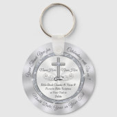 キリスト教の結婚式の引き出物パーソナライズされたは キーホルダー (正面)