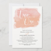 キリスト教の結婚式の水彩画の珊瑚の陰 招待状 (正面)