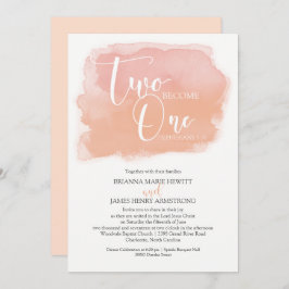 キリスト教の結婚式の水彩画の珊瑚の陰 招待状