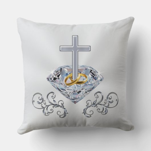 キリスト教の結婚式またはクリスチャン記念日のギフト クッション (裏面)