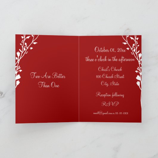 キリスト教の結婚式招待状2の方が良い 招待状 (内部)