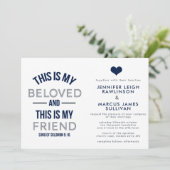 キリスト教の結婚式招待状 - わたしの愛する人 招待状 (スタンド正面)