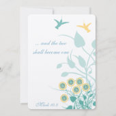 キリスト教の結婚式招待状 ハummingbird 花 招待状 (裏面)