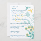 キリスト教の結婚式招待状 ハummingbird 花 招待状 (正面)