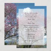 キリスト教の結婚式、桜の木 招待状 (正面/裏面)