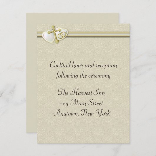 キリスト教の結婚披露宴カード 招待状 (正面/裏面)