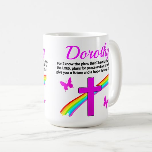 キリスト教の美しいジェレミア29:11パーソナライズされた コーヒーマグカップ (正面右)