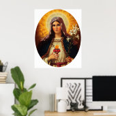 キリスト教の聖なるハートとマリア ポスター (ホームオフィス)